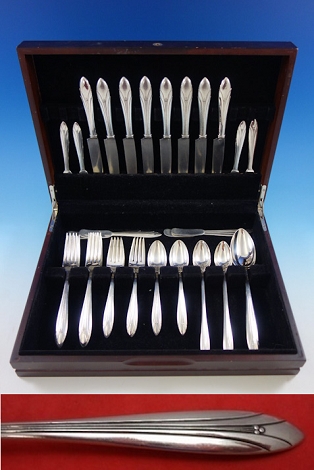 Elsinore by International Sterling Silver Flatware Set 8 Service 49 pcs Art Deco
